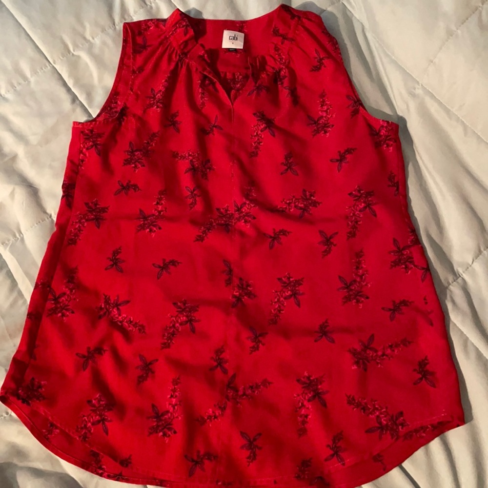 Red sleeveless blouse. Cabi worn one time
